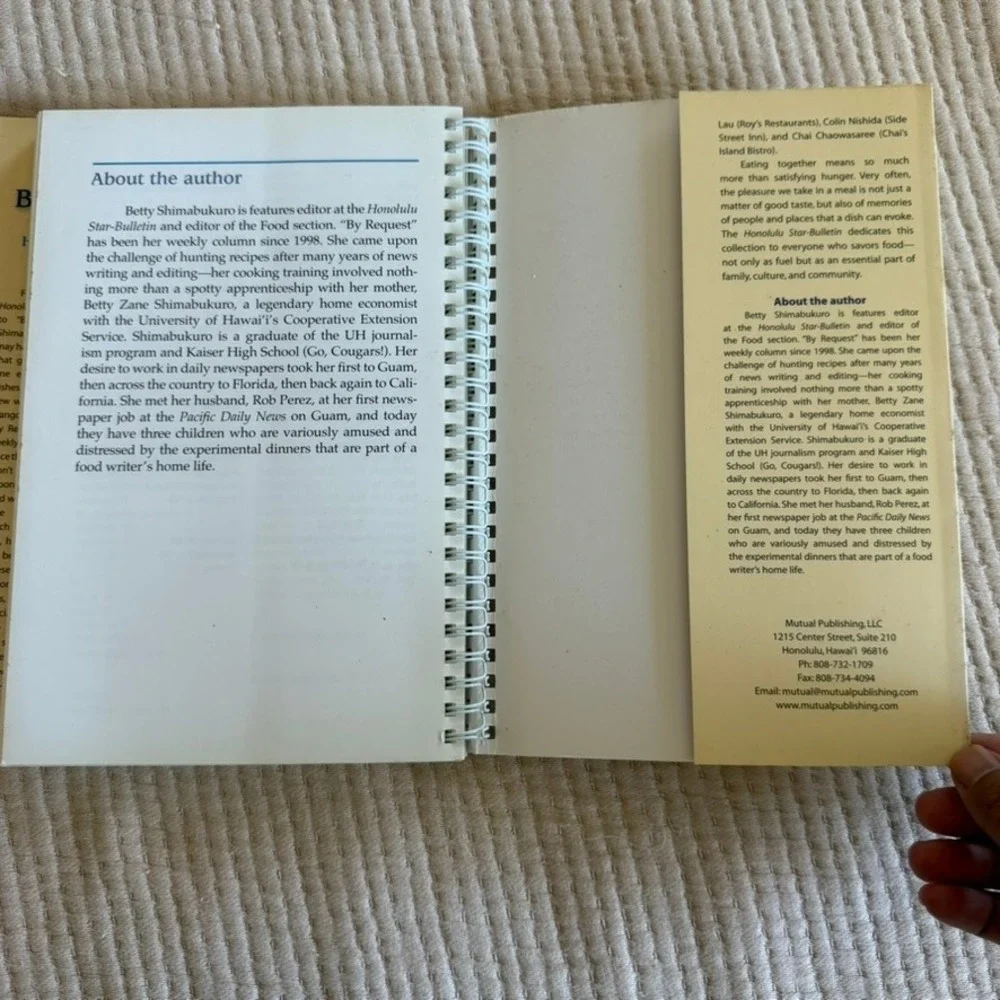By Request Hawaii Greatest Recipes Betty Shimabukuro Spiral Cookbook 2006 Signed